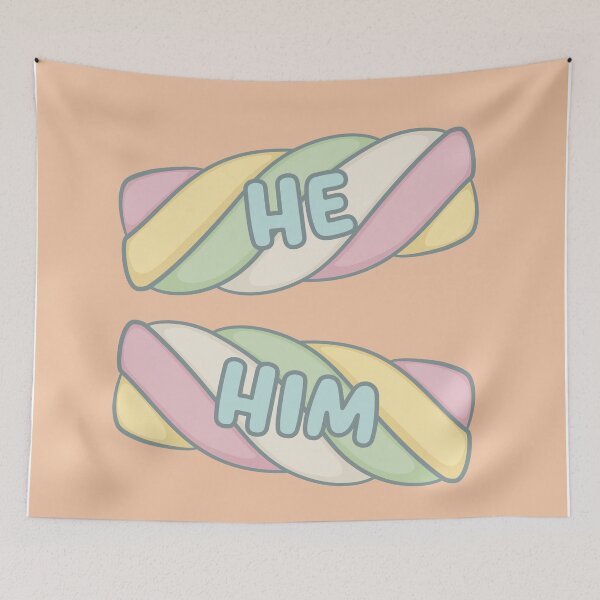 Item preview, Marshmallows He/Him Pronouns designed and sold by MoonMint.