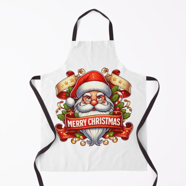 Item preview, Festive Santa Claus with Merry Christmas Banner – Christmas Illustration designed and sold by Art-Arcade6.