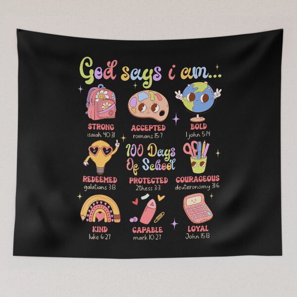 Item preview, 100Th Day Of School God Say I Am Strong Accepted Teacher designed and sold by TaraAnnie.