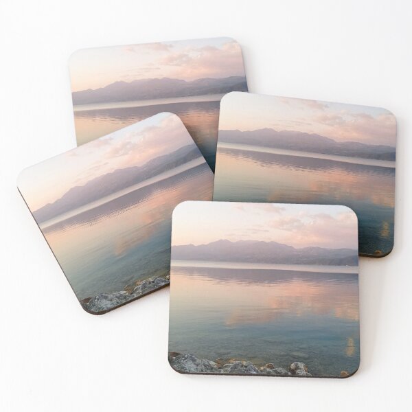 Item preview, Pink twilight at a Greek mountain lake designed and sold by TheArtofHeart.