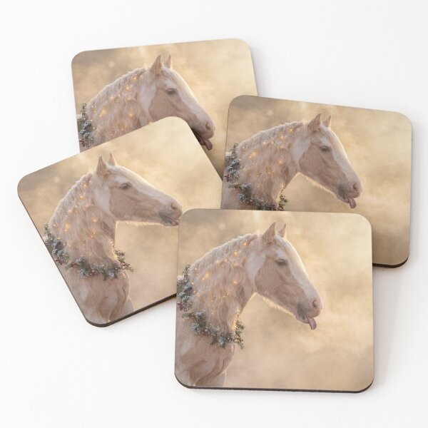 Item preview, A beautiful palomino tinker horse stands gracefully in a soft, dusty atmosphere designed and sold by Julia Shepeleva.
