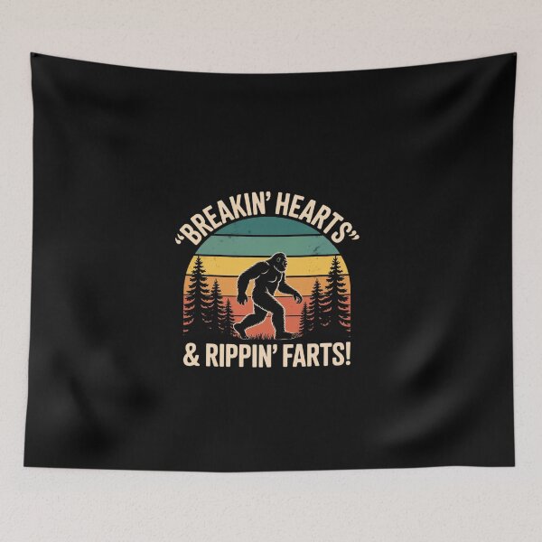 Item preview, Breakin Hearts Rippin Farts Bigfoot Squatchy Sasquatch designed and sold by EllinoKlemo.