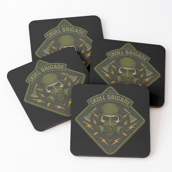 Item preview, Skull Brigade green gas mask tactical patch designed and sold by LaNadaYFundante.