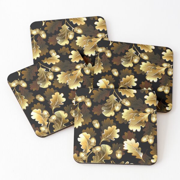 Item preview, Seamless with golden oak branches designed and sold by Blackmoon9.