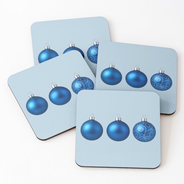 Item preview, Three Blue Christmas Ornaments – Realistic Holiday Decorations (PNG Transparent) designed and sold by EmeraldeaDesign.