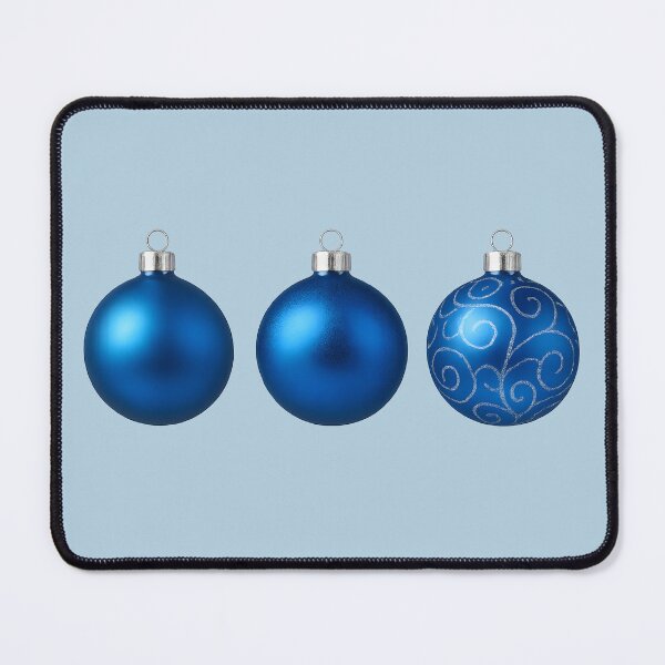 Item preview, Three Blue Christmas Ornaments – Realistic Holiday Decorations (PNG Transparent) designed and sold by EmeraldeaDesign.