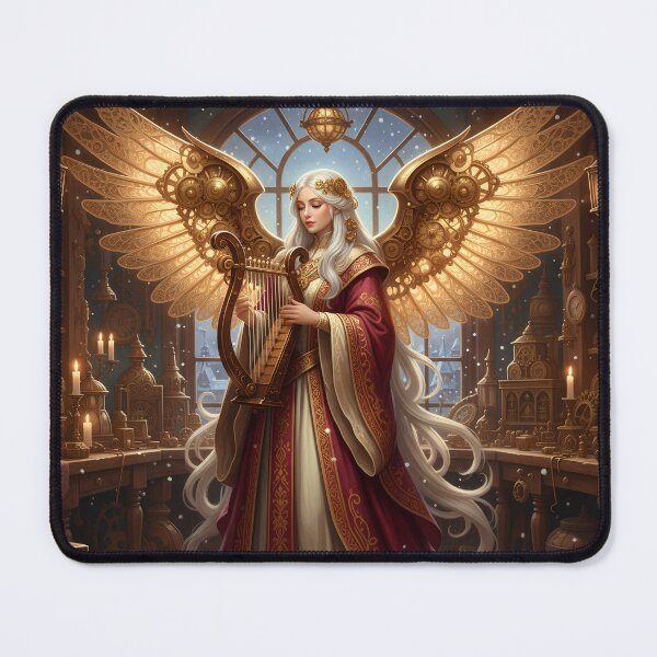 Item preview, Victorian Steampunk Angel Harpist designed and sold by Floraphoria.