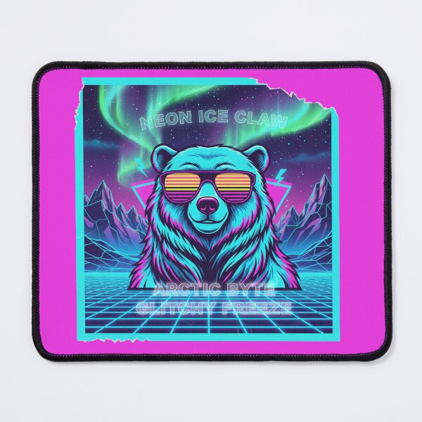 Item preview, Neon Ice Claw – Retro Wave Arctic Bear designed and sold by MerchYouSearch.