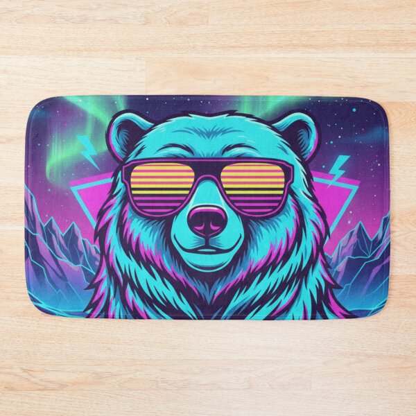 Item preview, Neon Ice Claw – Retro Wave Arctic Bear designed and sold by MerchYouSearch.