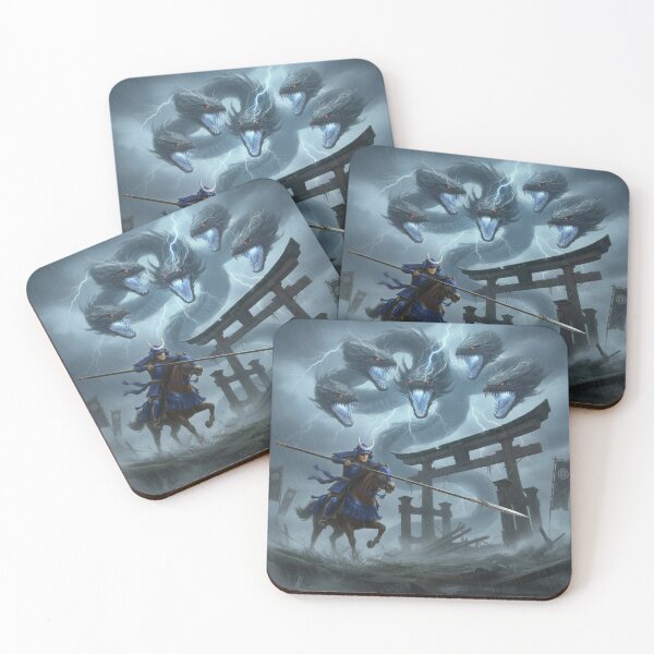 Item preview, Date Masamune and the Five-Headed Lightning Dragon: The One-Eyed Dragon of Ōshū – Japanese Warlord Art designed and sold by Mori-no-Akari.