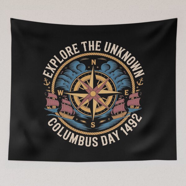 Item preview, Columbus day 1492 explore the unknown designed and sold by DreamOnShirts.