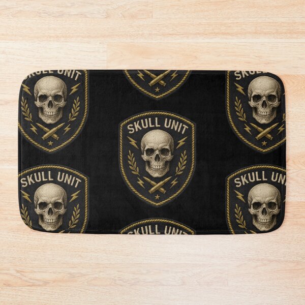 Item preview, Skull Unit golden skull shield patch designed and sold by LaNadaYFundante.