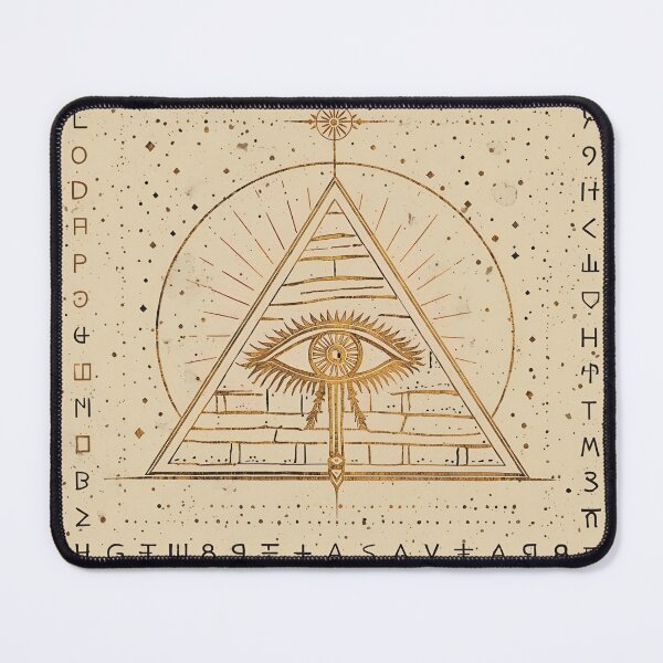 Item preview, Mystic Ankh & Rune Pattern with Ancient All Seeing Eye Pyramid  designed and sold by NovivoPrints.