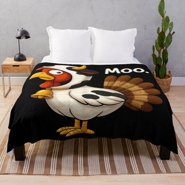 Item preview, Funny Cartoon Turkey Wearing Cow Costume Moo Holiday Humor Design designed and sold by LittleNhutton.