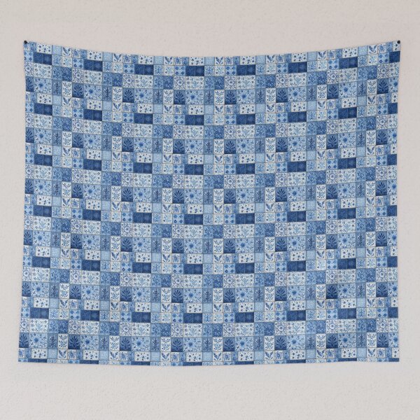 Item preview, Ethnic tiles – Seamless pattern in blue and white designed and sold by Digital Dreamtales.