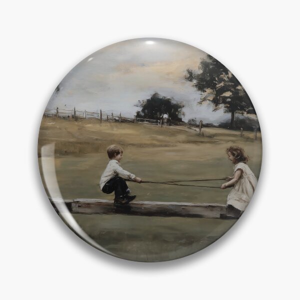 Item preview, Children Playing on a Wooden Seesaw designed and sold by lautir.