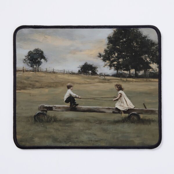 Item preview, Children Playing on a Wooden Seesaw designed and sold by lautir.