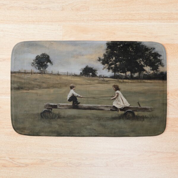 Item preview, Children Playing on a Wooden Seesaw designed and sold by lautir.
