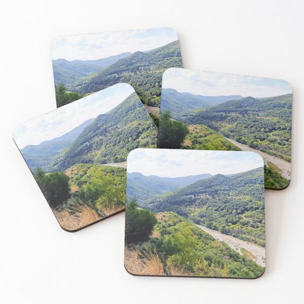 Item preview, Deep forested canyon with mountain river in Greece designed and sold by TheArtofHeart.