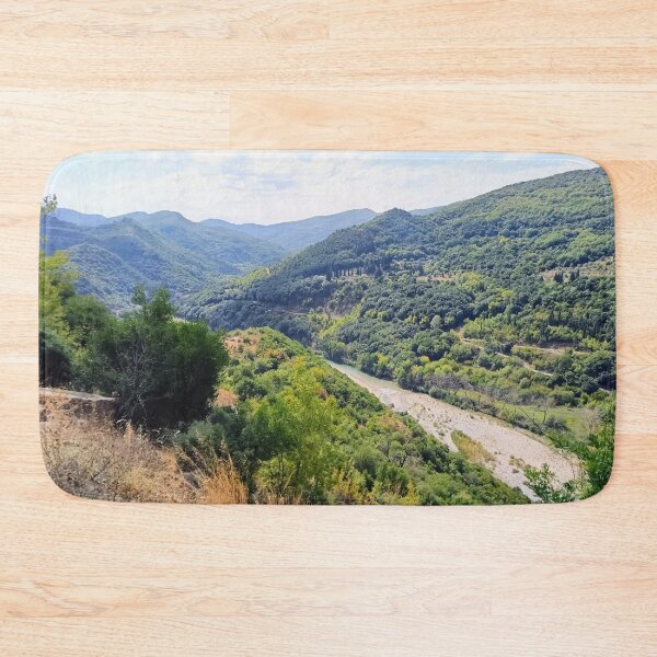 Item preview, Deep forested canyon with mountain river in Greece designed and sold by TheArtofHeart.