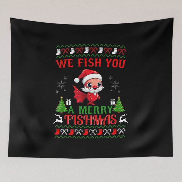 Item preview, Fishing Funny Christmas Lights We Wish A Merry Fishmas designed and sold by DawnPatricia.