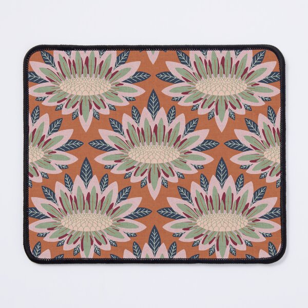 Item preview, Oggee Floral Chrysanthemum Boho retro ice green and orange designed and sold by pholiumsigma_design.