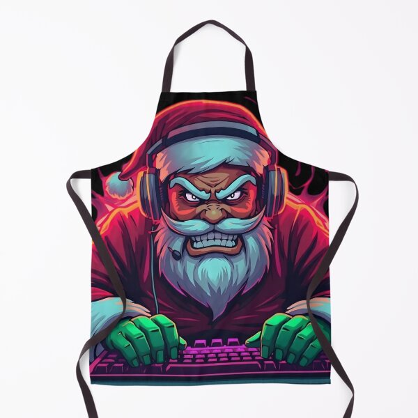 Item preview, Gamer Santa Rage PNG | Angry Christmas Gamer Clipart | Neon RGB Glow Santa designed and sold by SoulenCify.