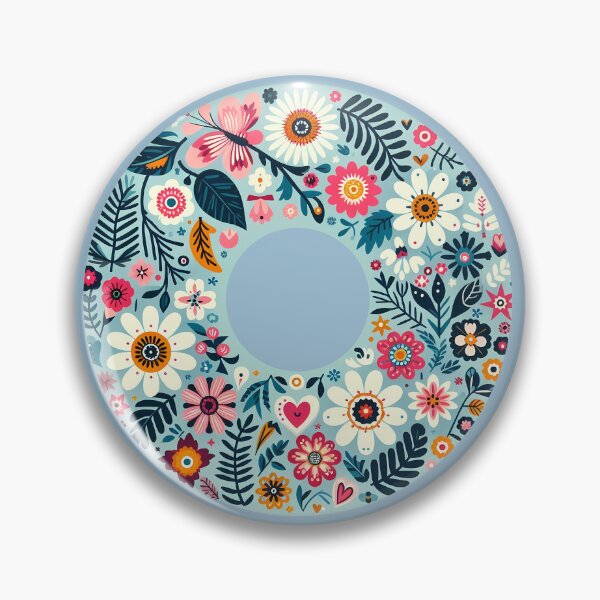 Item preview, Folk Flower Wreath Doughnut – Scandinavian Folk Art by heidiannemorris © designed and sold by FOLK ART FUSION by heidiannemorris.