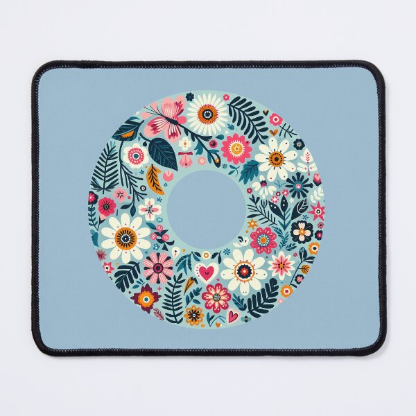Item preview, Folk Flower Wreath Doughnut – Scandinavian Folk Art by heidiannemorris © designed and sold by FOLK ART FUSION by heidiannemorris.