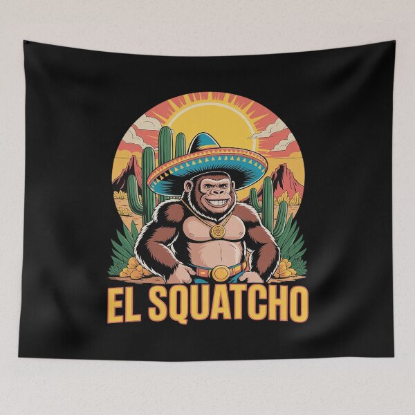Item preview, El Squatcho Poncho Mexican Bigfoot Sasquatch Guardian designed and sold by PowAcademy.