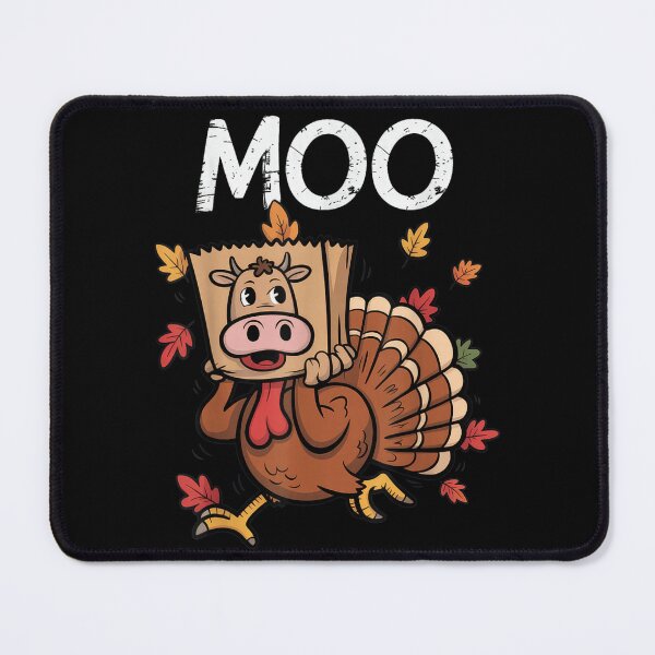 Item preview, Funny Running Turkey Wearing Cow Bag Disguise Moo Holiday Art designed and sold by Chaya Reid.
