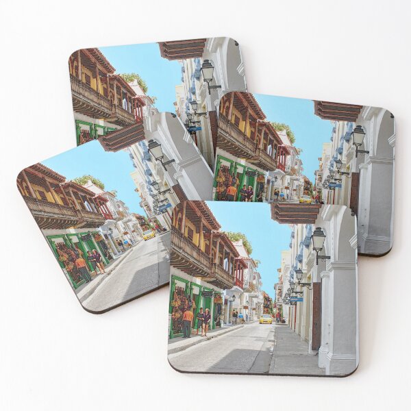 Item preview, Cartagena shopping street watercolour style image designed and sold by ChimaHome.