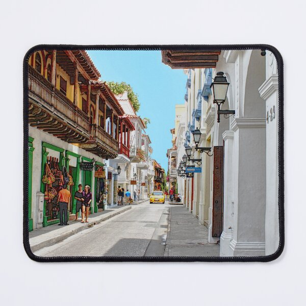 Item preview, Cartagena shopping street watercolour style image designed and sold by ChimaHome.