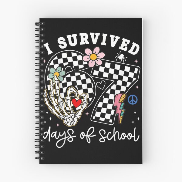 Item preview, I Survived 67 Days of School Skeleton Hand Checkerboard Student Design designed and sold by Chaya Reid.