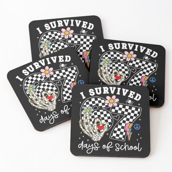 Item preview, I Survived 67 Days of School Skeleton Hand Checkerboard Student Design designed and sold by Chaya Reid.