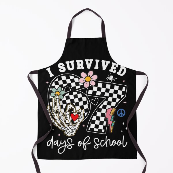 Item preview, I Survived 67 Days of School Skeleton Hand Checkerboard Student Design designed and sold by Chaya Reid.
