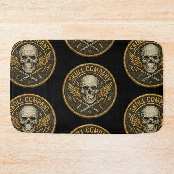Item preview, Skull Company round winged skull ammo patch designed and sold by LaNadaYFundante.