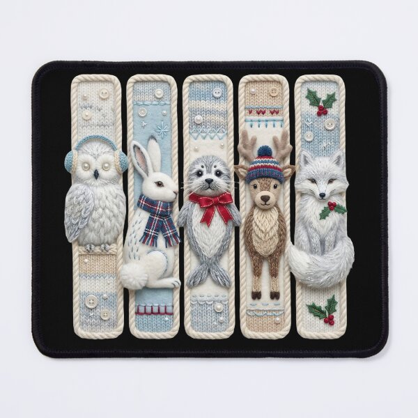 Item preview, Cozy Knitted Winter Animals - Faux Felt Texture Art designed and sold by Trend Trigger .