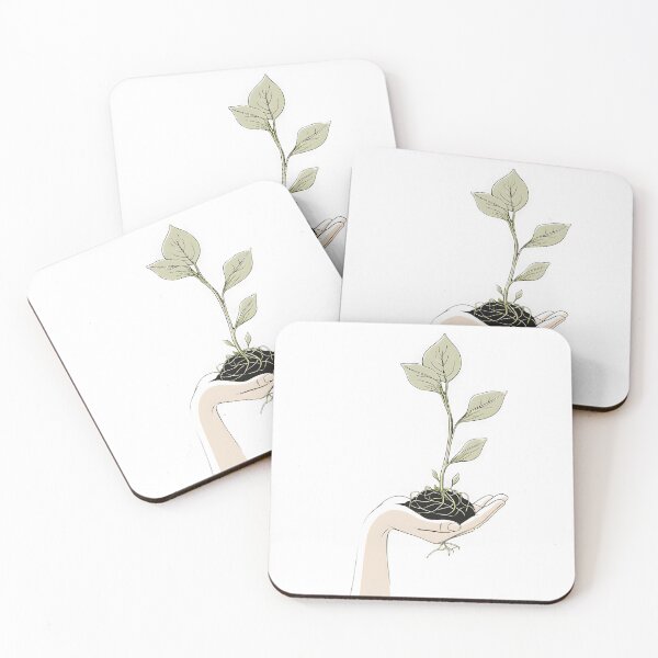 Item preview, Hand Holding Plant - Minimalist Growth Line Art designed and sold by ThePromptStudio.