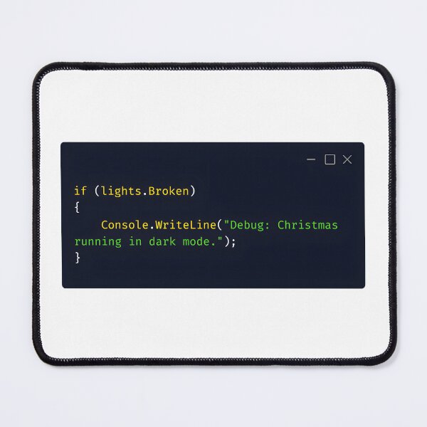 Item preview, C# Christmas Mode – “Running in Dark Mode” designed and sold by Tattee.