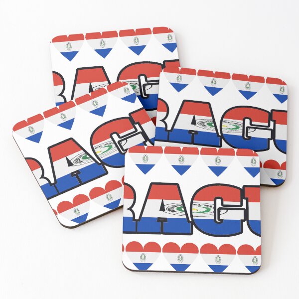 Item preview, Paraguay Flag Letters And Hearts designed and sold by TheIconSmith.