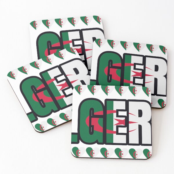 Item preview, Algeria Flag Letters And Hearts designed and sold by TheIconSmith.