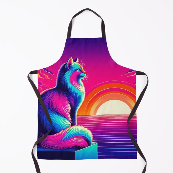 Item preview, Neon Cat Watching Sunset designed and sold by Dogandesighn.