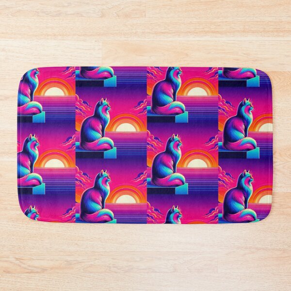 Item preview, Neon Cat Watching Sunset designed and sold by Dogandesighn.