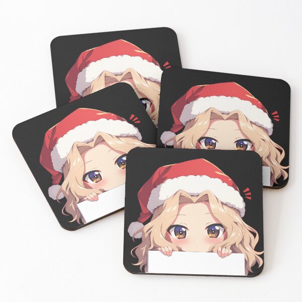 Aperçu de l'œuvre Et Kay Christmas Kawaii Girls et Panzer Anime Girl Chibi Holiday Peeker créée et vendue par thedarvills.