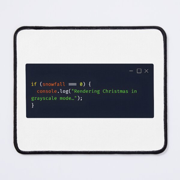 Item preview, JavaScript Holiday Mode – “Grayscale Christmas” designed and sold by Tattee.