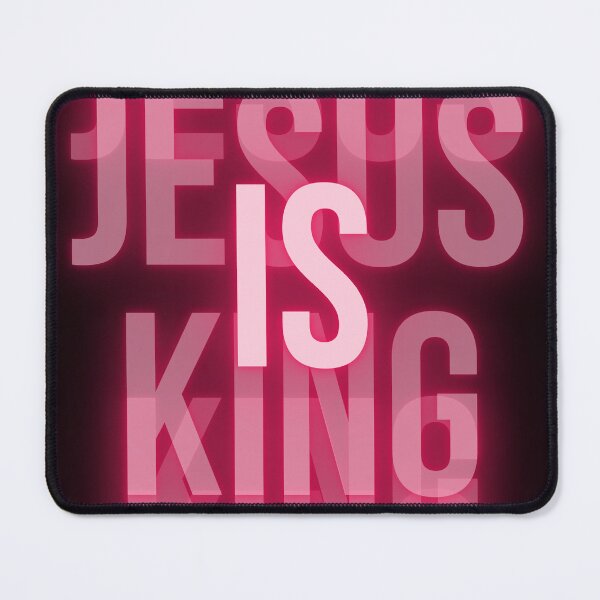 Item preview, Jesus Is King Neon Sign – Retro 80s Christian Streetwear designed and sold by Faith Threads.