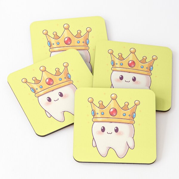 Item preview, Cute Chibi Tooth Sticker King with Golden Crown Relax Stress Relief Fun Sticker Dental Gift designed and sold by bvdesignart.
