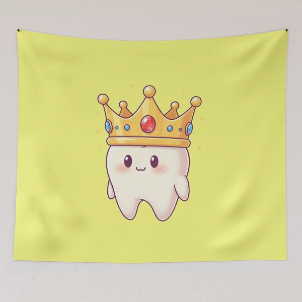 Item preview, Cute Chibi Tooth Sticker King with Golden Crown Relax Stress Relief Fun Sticker Dental Gift designed and sold by bvdesignart.