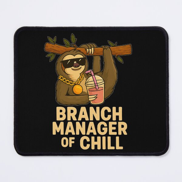 Item preview, Branch Manager of Chill – Funny Sloth Wearing Shades & Gold Chain designed and sold by JonelCrafts.